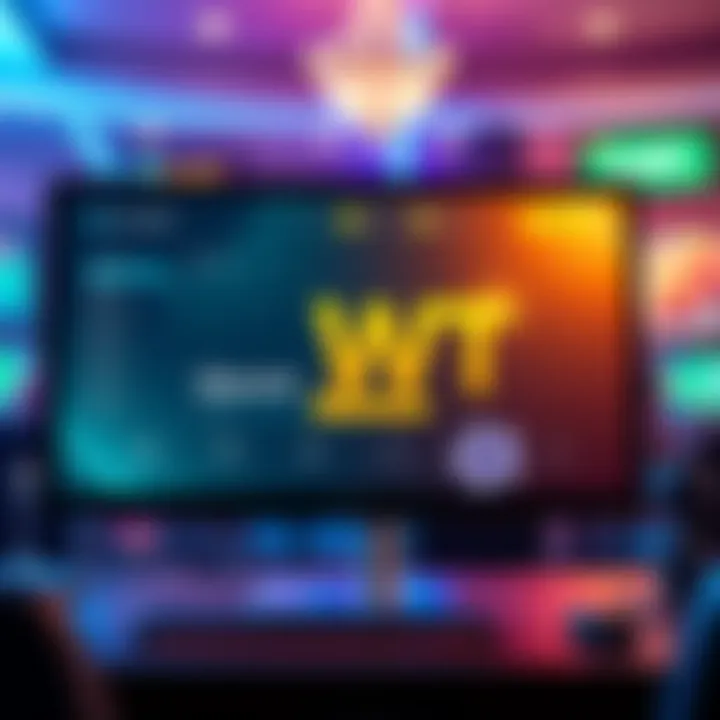 Illustration of the ClubWPT Gold client portal on a computer screen with multi-tabling feature