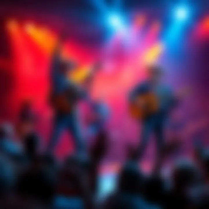 The Clumsy Cowboys entertain the crowd with music and humor during their chaotic performance.