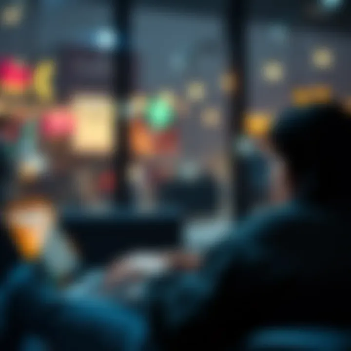 A person on a laptop sharing discount codes with a community