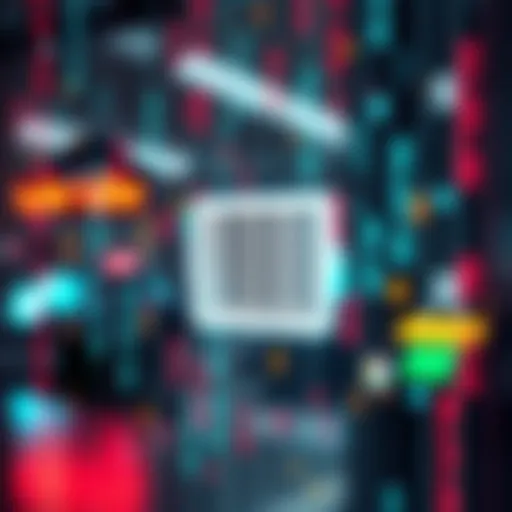 A visual representation of codes like barcodes and QR codes used in communication and security