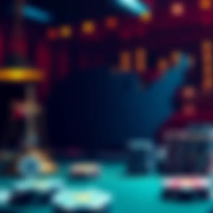 An overview of CoinPoker's operations in the USA with legal symbols and poker theme
