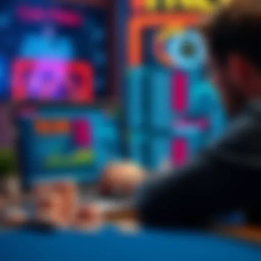 CoinPoker Player Analyzing Hands A player examining poker hands and statistics on a laptop screen, discussing experiences with high rake and cashbacks in a forum.