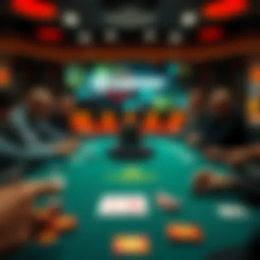 A poker table with players and visible cards, highlighting suspicious activity with two players sharing the same name.