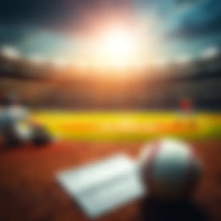 Graphic showing a baseball game in action with betting slips and odds overlay