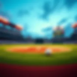 A baseball field with players preparing for a game, focused on betting strategies, showcasing excitement and action.