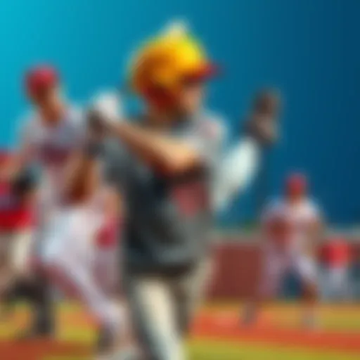 A collage of college baseball players in action, with betting odds and tips overlayed.