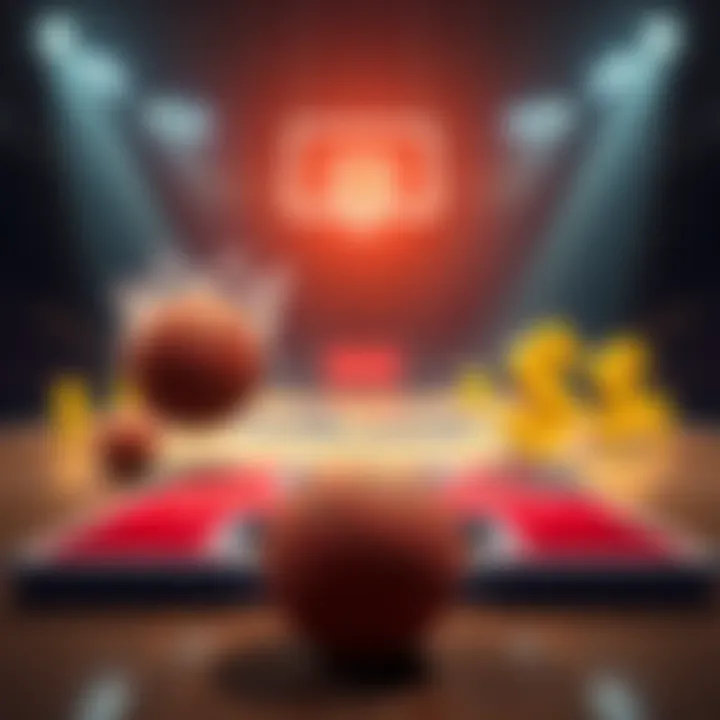 A graphic showing the financial gap between top college basketball programs and smaller schools due to NIL deals, with basketball icons and dollar signs.