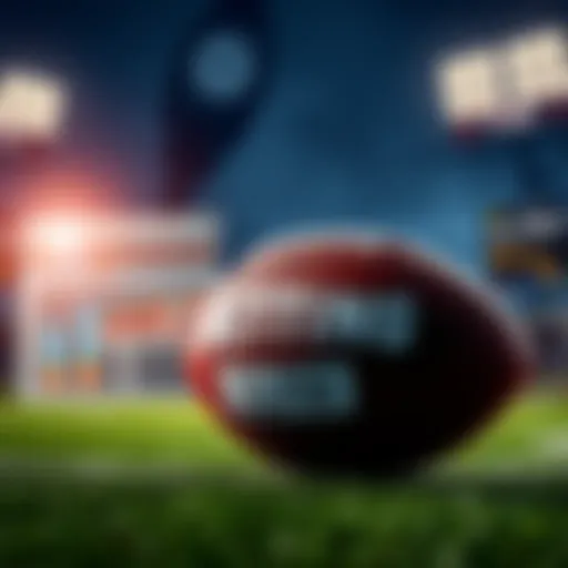 A graphic showing college football betting tips and strategies with a football and charts