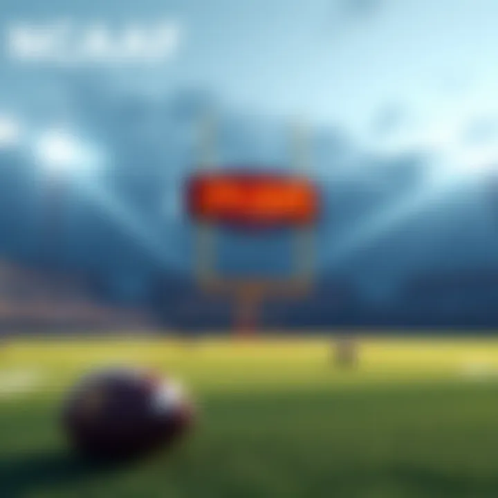 A football field with a scoreboard showing the date, highlighting College Football betting tips.