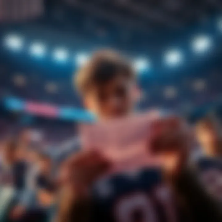 College sports betting scene A person looking worried while checking their betting slip during a college sports game