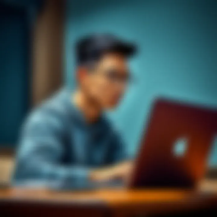 A thoughtful 21-year-old college student from the Philippines looks at a laptop, contemplating his return to school and how it affects his eligibility to play sports.