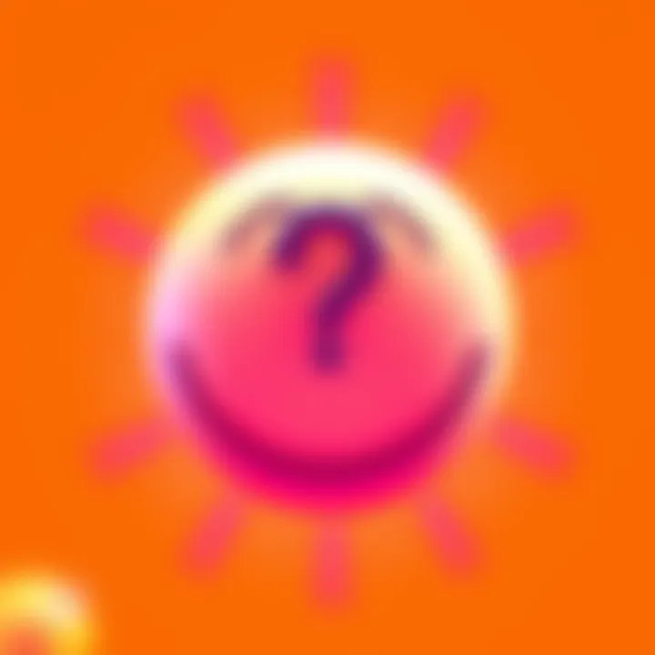 A bright emoji featuring a smiling face and a question mark, symbolizing curiosity about its meaning
