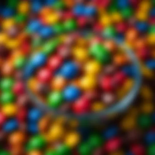 A bowl filled with various colorful M&Ms candy, showcasing their distinct vibrant colors.