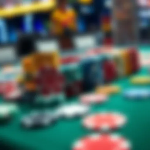 A variety of colorful poker chips arranged on a casino table, inviting friends to choose their favorite designs.