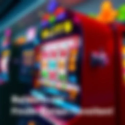 Colorful slot machine A colorful slot machine with various symbols and bright lights, showcasing different slot game options.