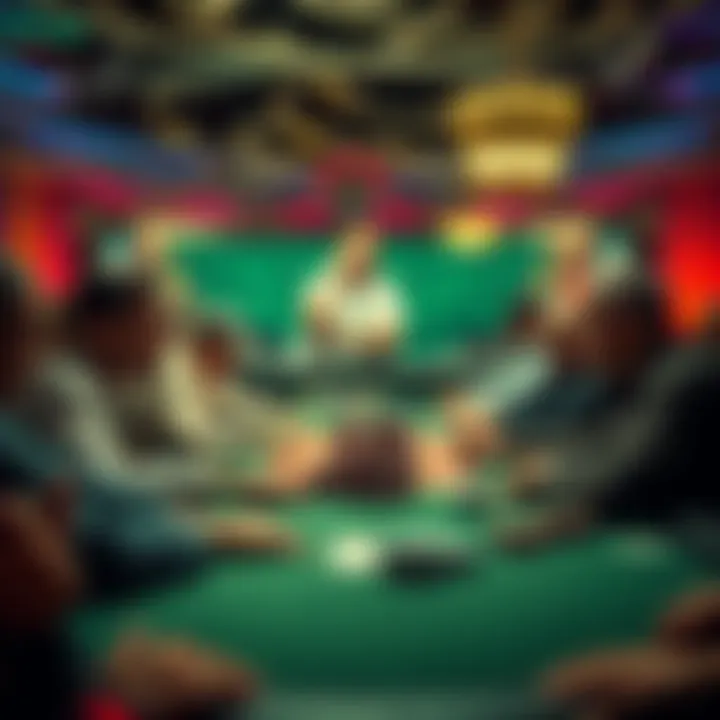 Colorized historic WSOP photo Restored WSOP event photo enhanced with generative AI showing players at a poker table