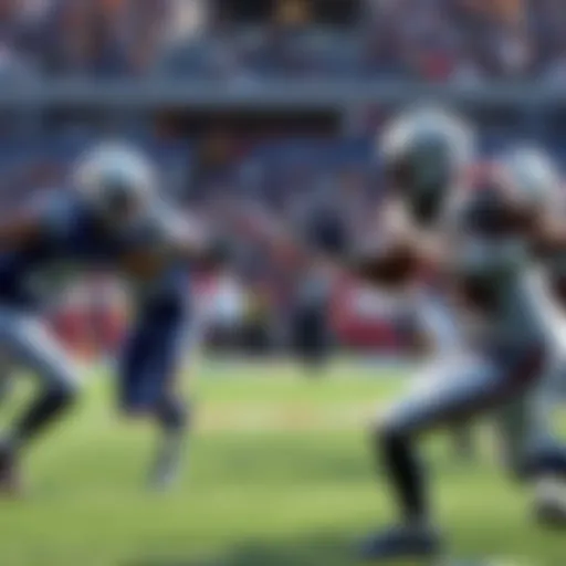 Players from the Colts and Falcons in action during a football game.