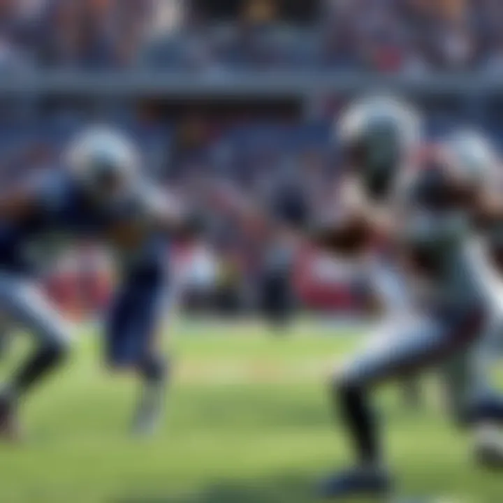 Players from the Colts and Falcons in action during a football game.