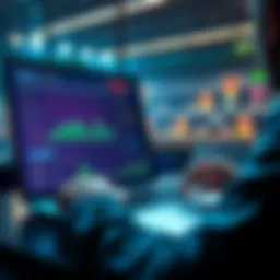 A person analyzing betting options on a laptop with sports graphics and charts on the screen