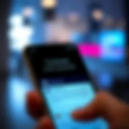 A close-up image of a smartphone screen displaying a comment section where people can write to access exclusive business opportunities.