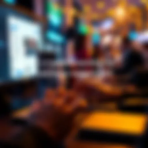 A person typing a comment on a computer, expressing excitement about joining exclusive events and communities.