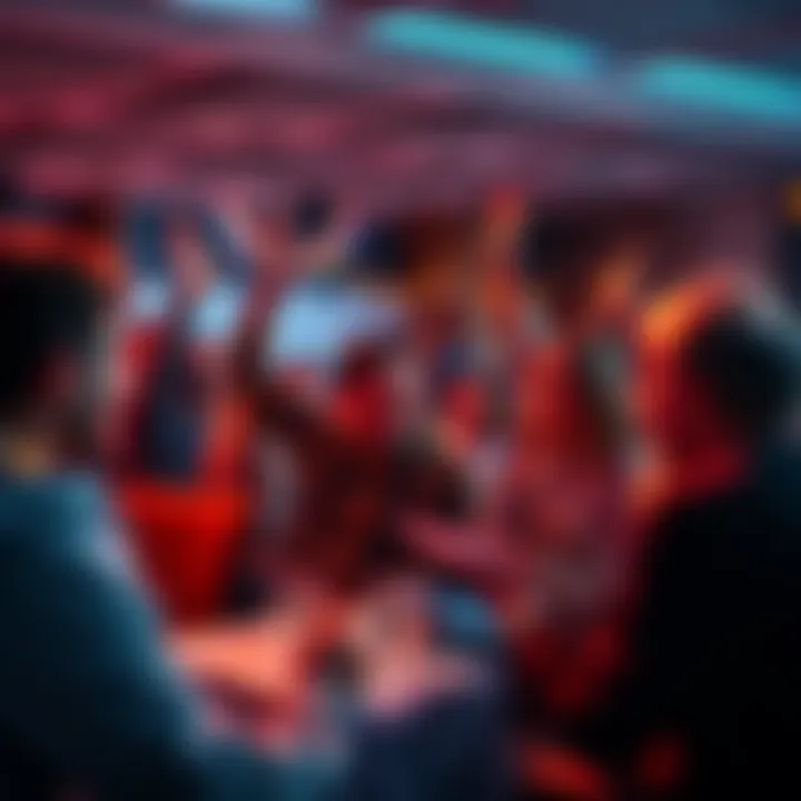 Community Celebration A group of people sharing their success stories and celebrating achievements in a forum setting.