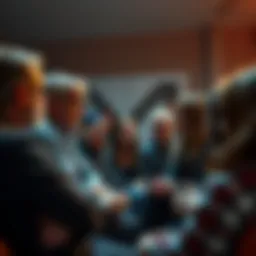A group of people engaged in a discussion, showing pride and engagement in their community, with visuals suggesting a shift away from Wen-Posts.