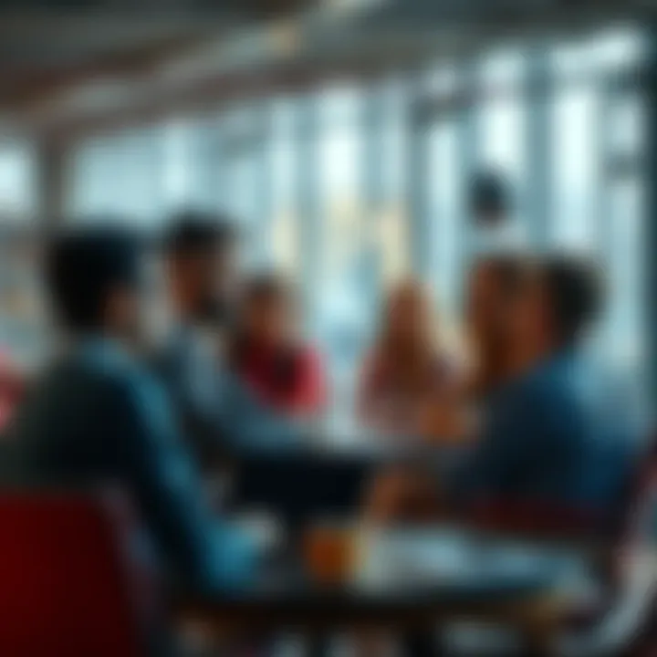A diverse group of people engaged in a lively discussion about social changes in a modern setting.