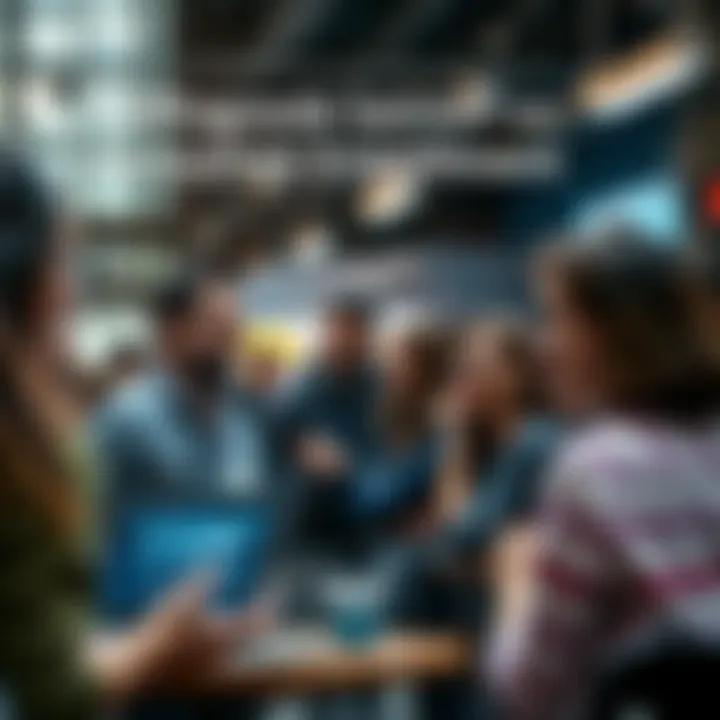 A group of people sharing opinions about recent developments in a community setting