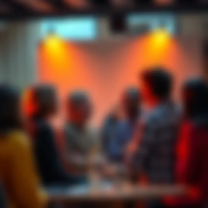 A group of people engaged in a lively discussion about their favorite options in a friendly debate setting.