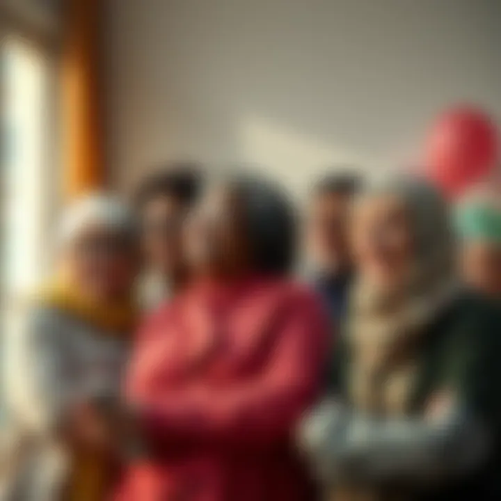 A group of diverse individuals sharing stories and supporting each other in the fight against AD