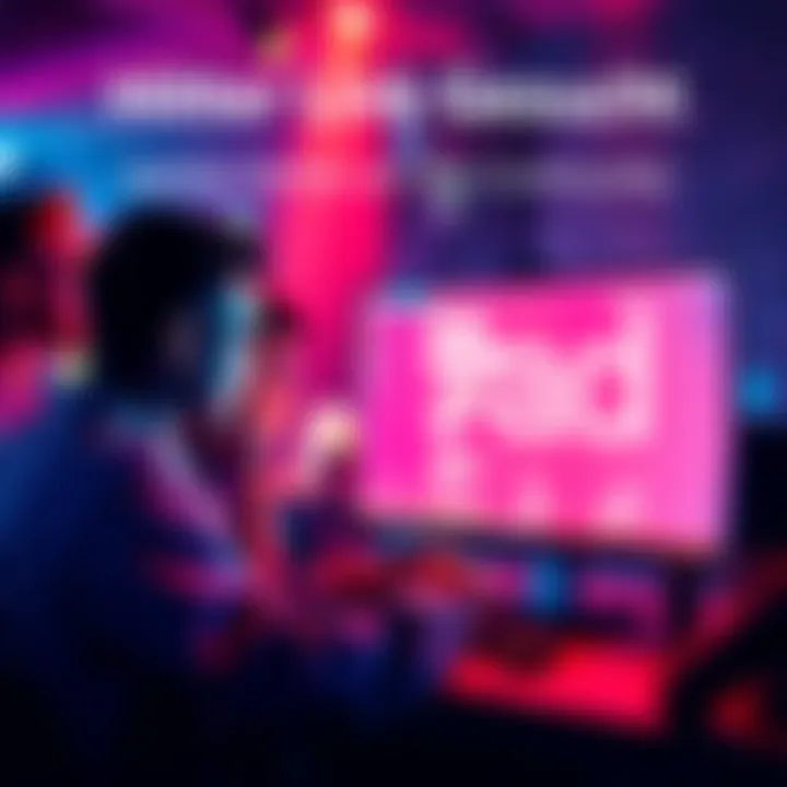 Community Search for Link People gathered around a computer screen looking for a specific link, demonstrating teamwork and support.