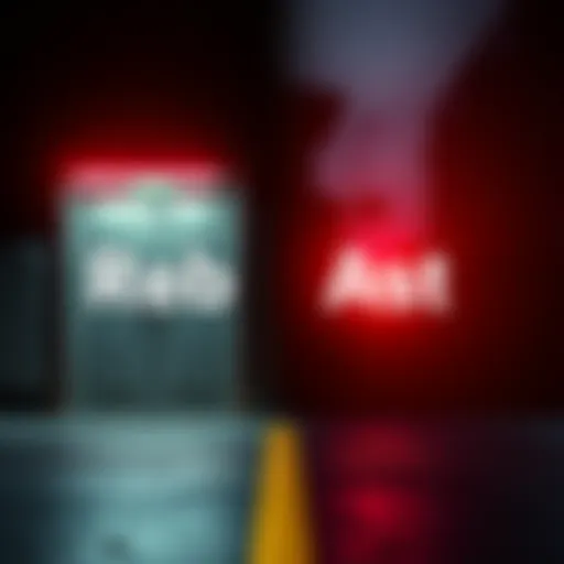 A visual comparison of two options, Reb and Ast, highlighting their safety features and risks.