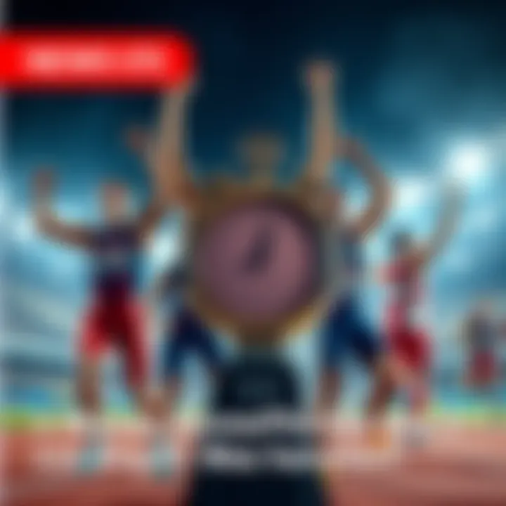 Competitive Moment Athletes celebrating a victory with a stopwatch indicating a crucial one-minute difference between wins