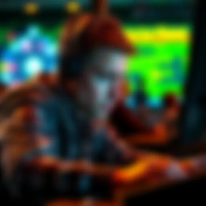 A worried person looking at a computer screen while engaging in an online gambling forum