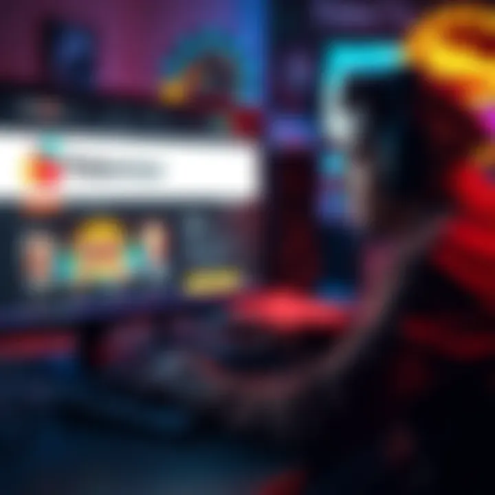 A worried poker player examining a computer screen with a poker website, thinking about possible scams.