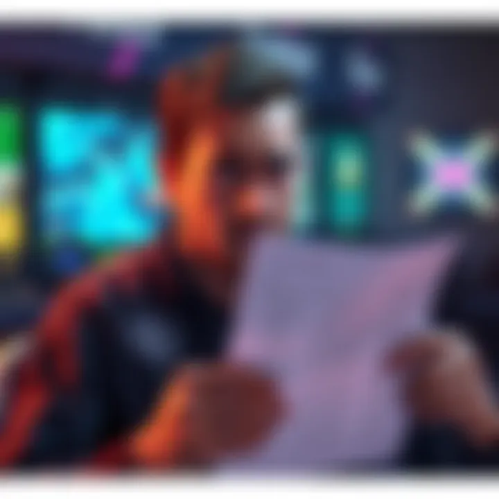 A concerned player holding a document with game statistics, questioning the fairness of PrizePicks, with a frustrated expression.