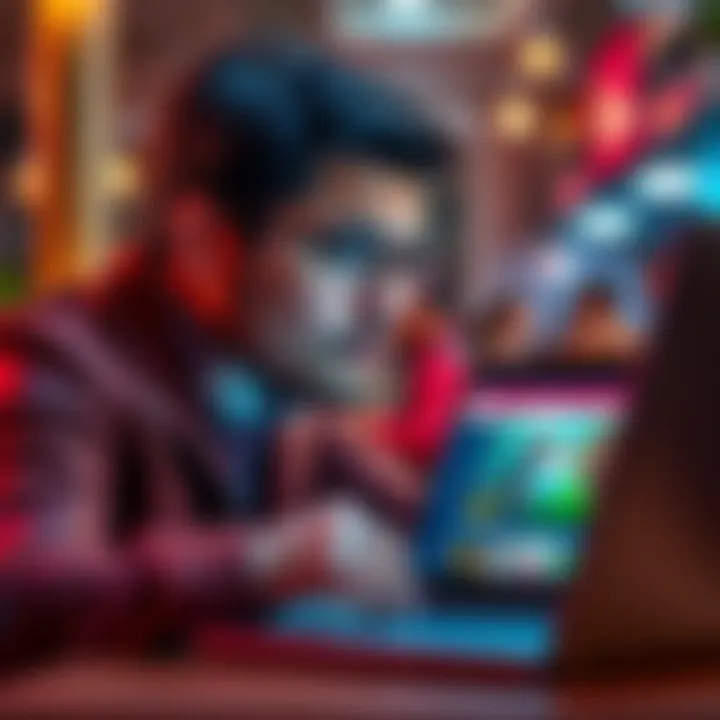 A worried VIP customer looking at a laptop screen showing Stake's website, pondering missing exclusive bonuses since 2024.