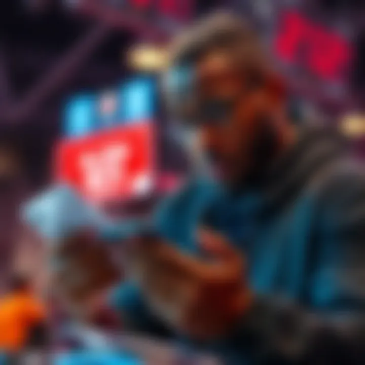 A person looking puzzled while checking betting slips and a phone, questioning the loss after Ayo Dosunmu made two three-pointers