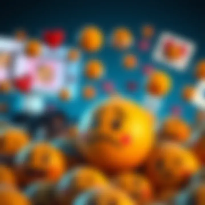 A digital illustration of the 🤷‍♂️ emoji, representing uncertainty and questioning, surrounded by various other emojis to show communication.