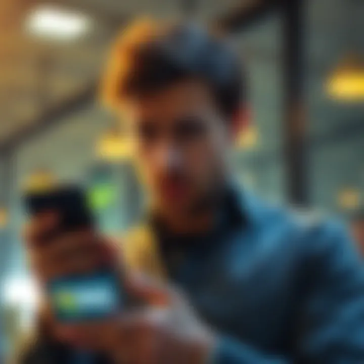 A man looking confused while using the DraftKings app on his phone, showing frustration with betting rules.