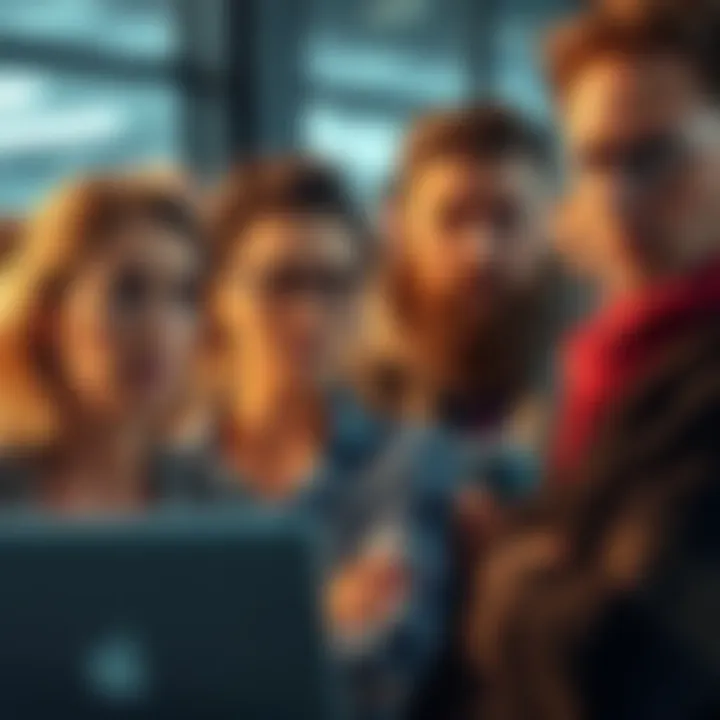 A group of people looking puzzled while discussing a missing online post