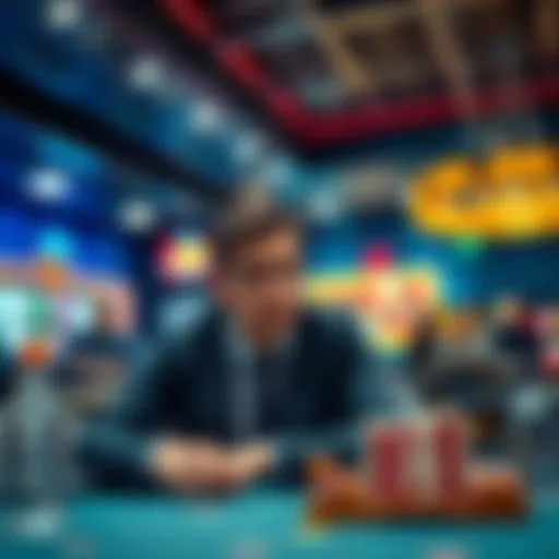 A player at a betting table looks unsure as he attempts to place a bet, causing a delay in the game.