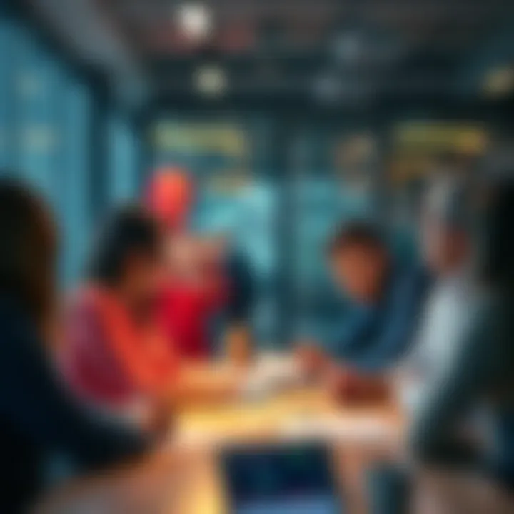 A group of people discussing a recent promotion in an office, showing mixed expressions of confusion and concern.