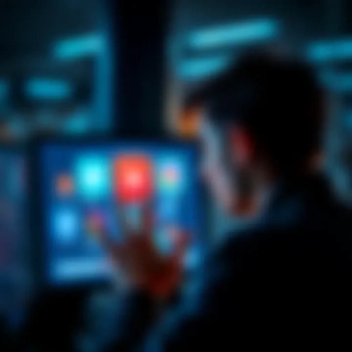 A person looking at a computer screen with social media icons, showing frustration about missing updates on ETA.