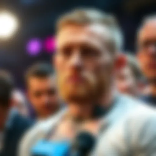 Conor McGregor at a press event looking concerned amid controversies