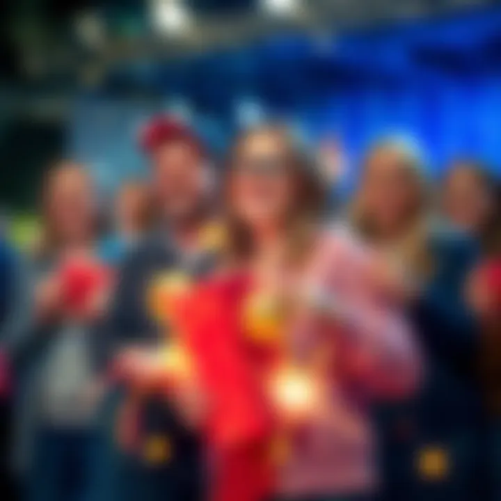 A group of happy winners holding their prizes with smiles