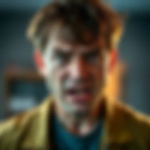 A person with a distressed expression facing the consequences of their actions