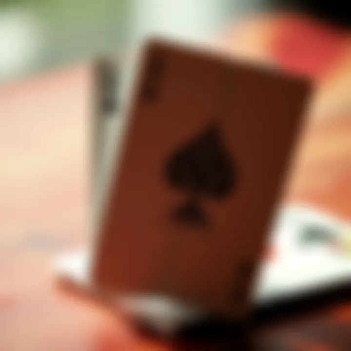 Close-up of a COPAG playing card showing cracks and wear