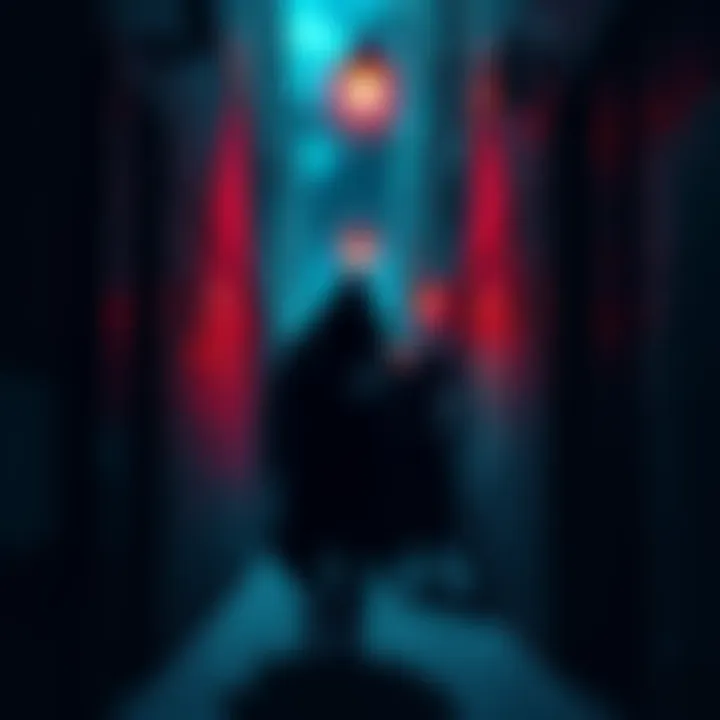 A dark alley representing corruption with shadowy figures exchanging money, highlighting the hidden nature of corrupt activities.